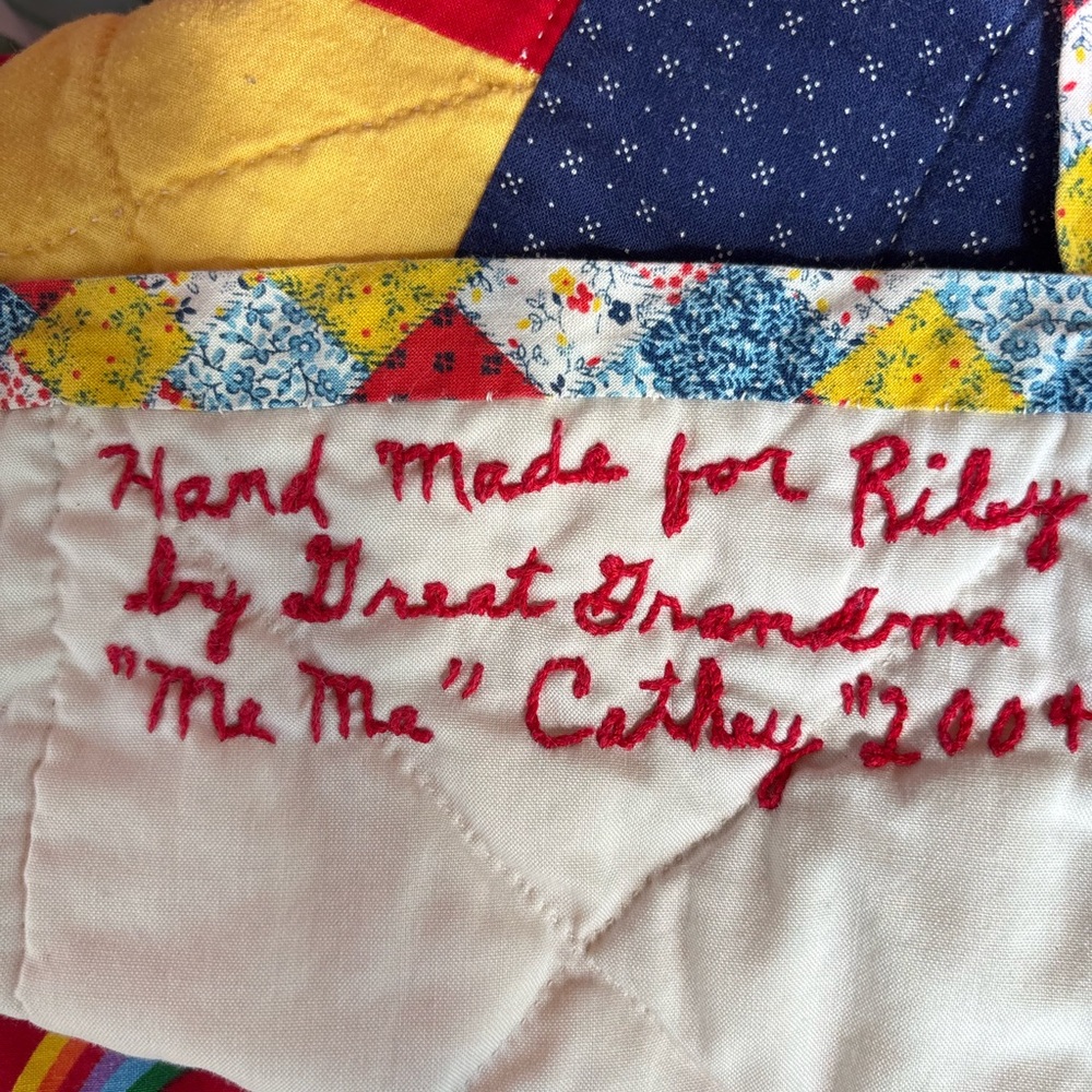 Dinosaur vintage handmade Dinosaur Patchwork baby Quilt - Picture 6 of 6